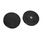 Rond drilled and tapped rubber coated magnets