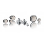 Neodymium Iron-Boron pots with threaded pin