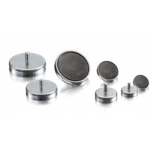 Ferrites pots with threaded pin