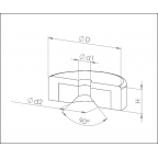 Alnico red pot with bore and counter bore