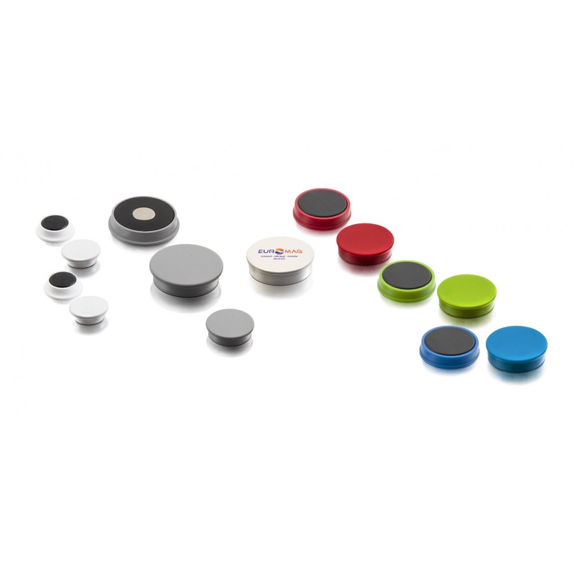 Round plastic organisation magnets