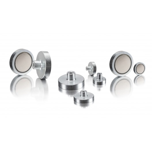 Neodymium Iron-Boron pot magnets with threaded hole
