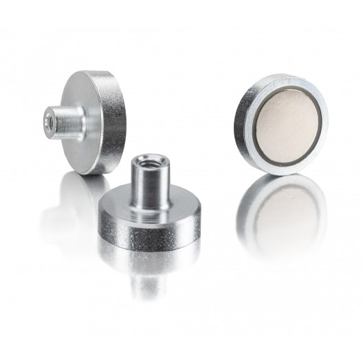 Neodymium Iron-Boron pot magnets with threaded hole