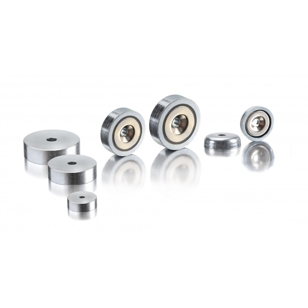 Neodymium Iron-Boron pots with bore and counter bore