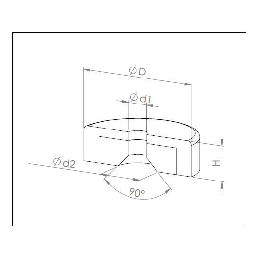 Alnico red pot with bore and counter bore