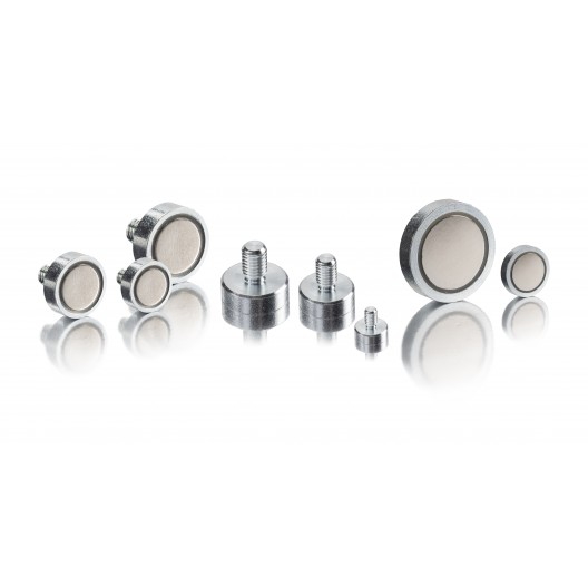 Neodymium Iron-Boron pots with threaded pin