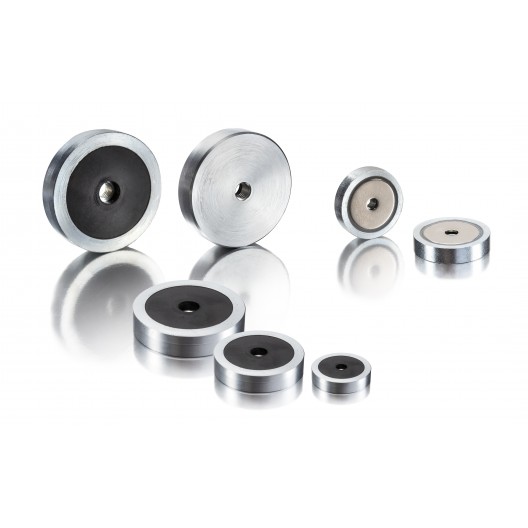 Neodymium Iron-Boron drilled and tapped pots