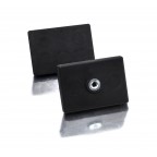 Rectangular drilled and tapped rubber coated magnets