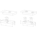 Rectangular drilled and tapped rubber coated magnets