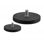 Rubber coated magnet with threaded pin