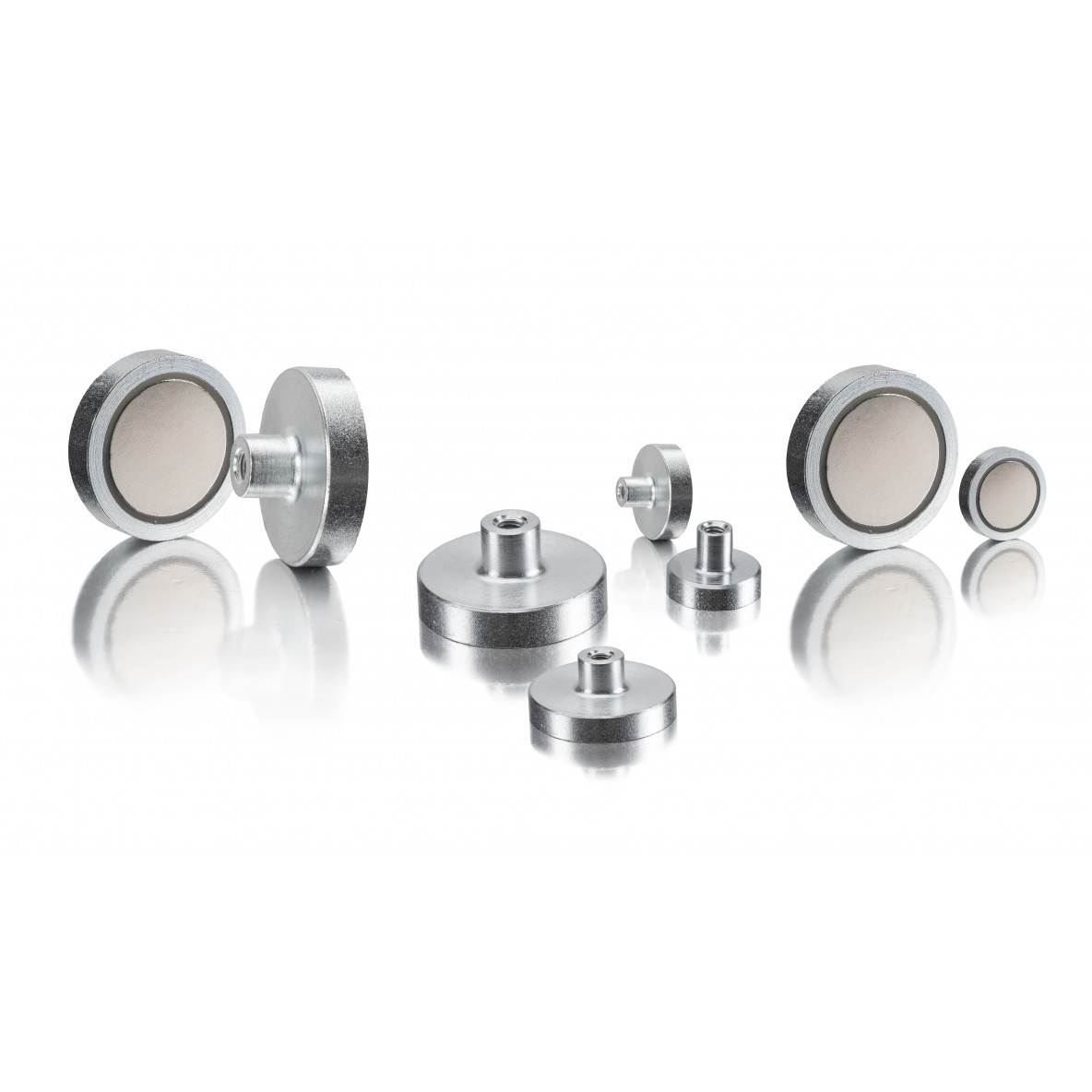 Neodymium Iron-Boron pot magnets with threaded hole
