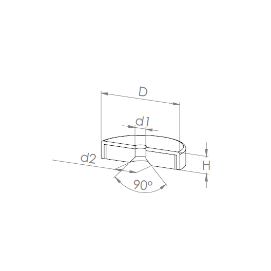 Ferrites pots with bore and counter bore