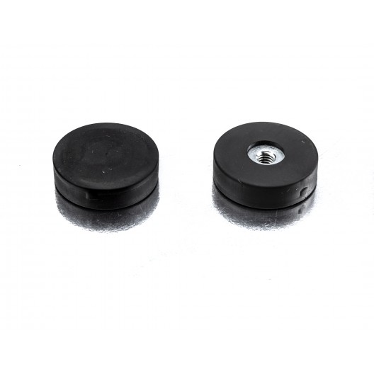 Rond drilled and tapped rubber coated magnets