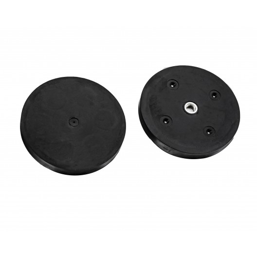 Rond drilled and tapped rubber coated magnets