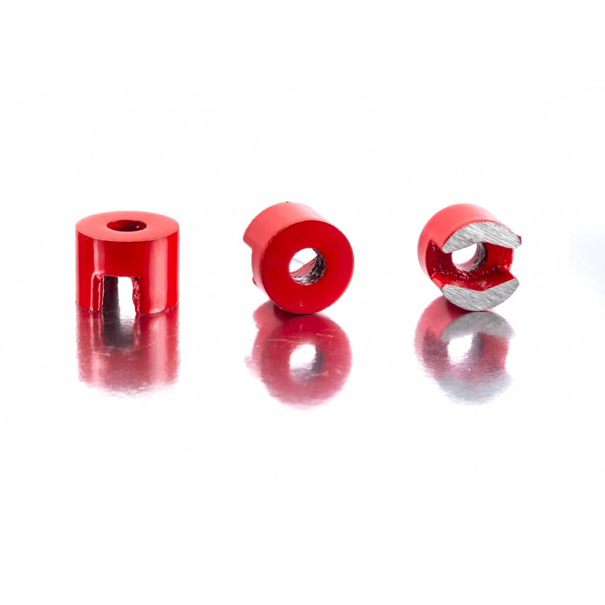 Aimants bouton laqués rouges Alnico