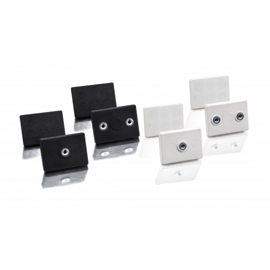 Rectangular drilled and tapped rubber coated magnets