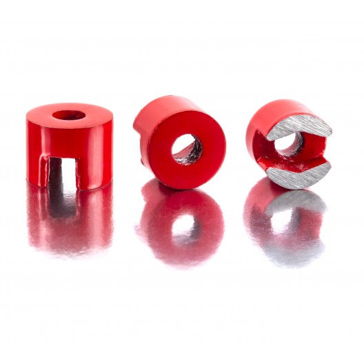 Aimants bouton laqués rouges Alnico