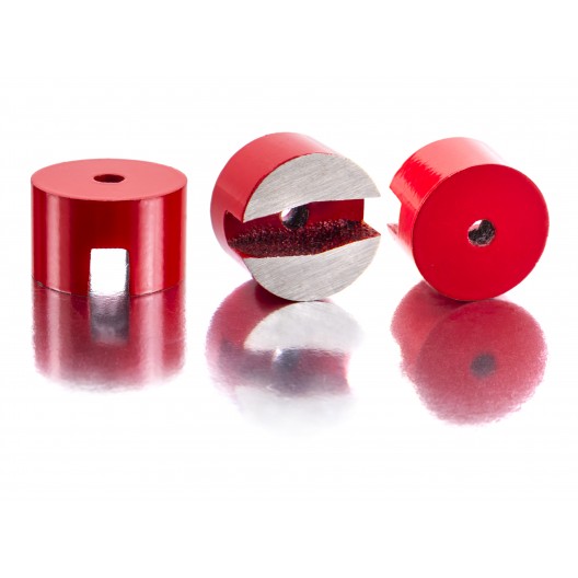 Aimants bouton laqués rouges Alnico