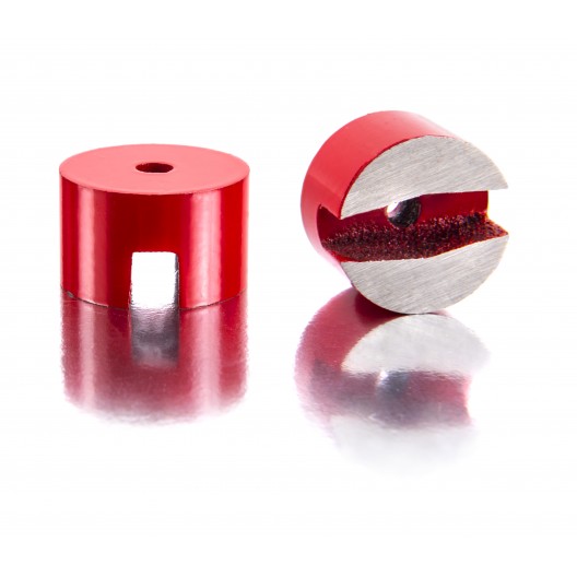 Aimants bouton laqués rouges Alnico