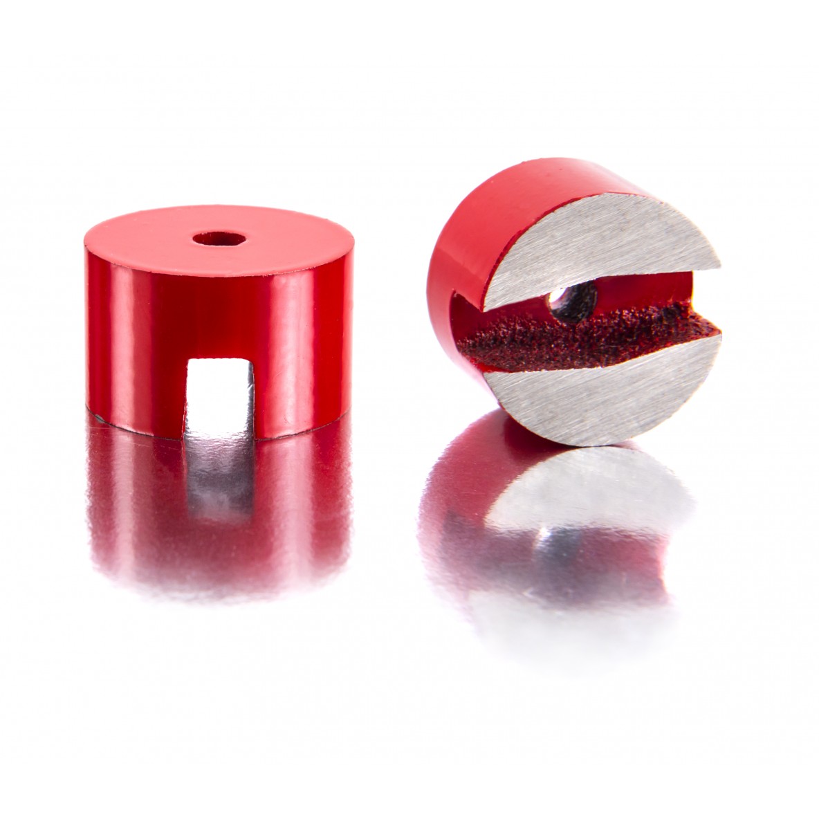 Aimants bouton laqués rouges Alnico