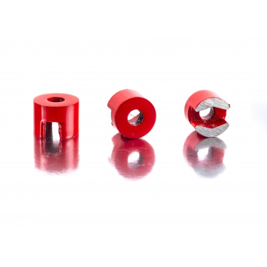 Aimants bouton laqués rouges Alnico