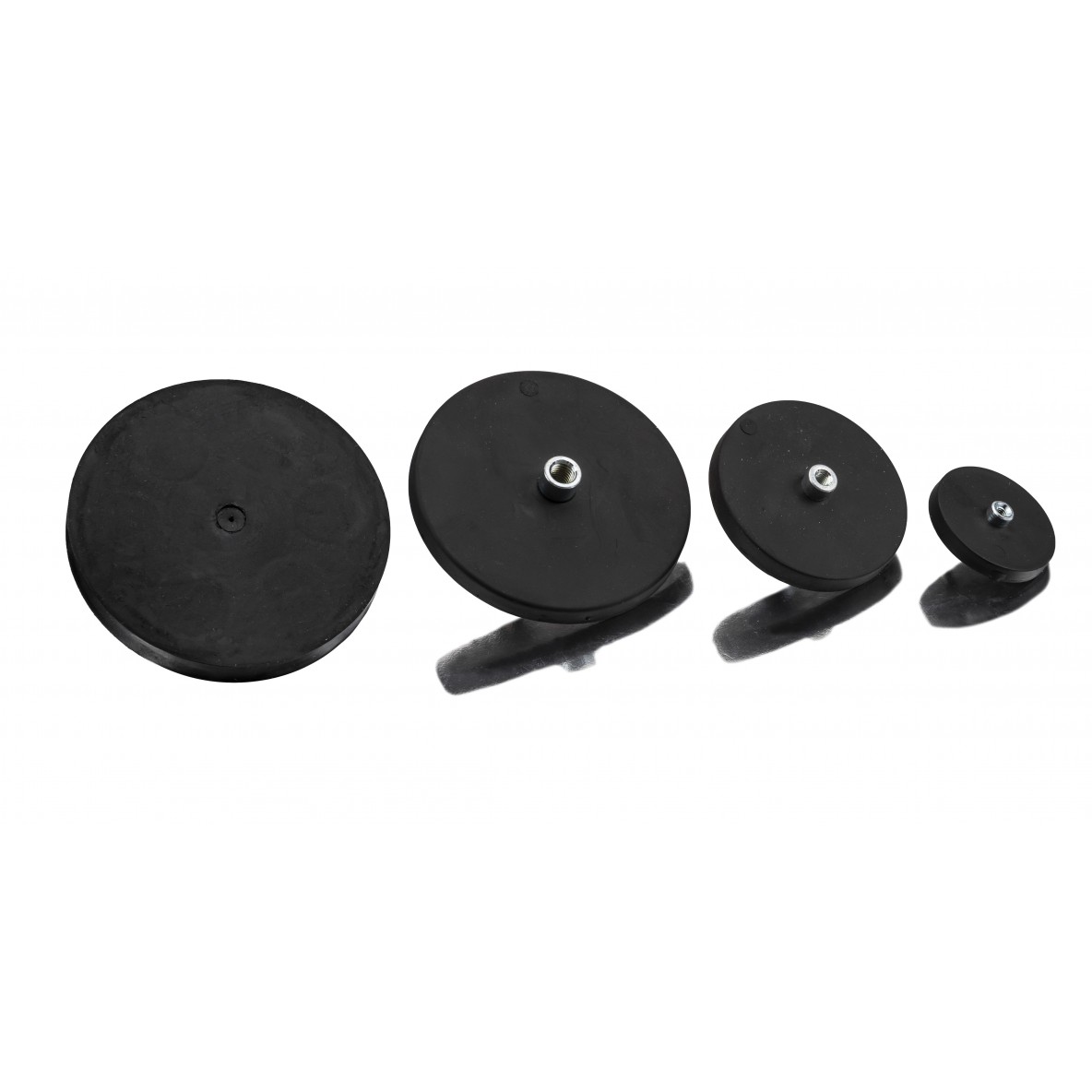 Rubber coated magnet with threaded rod