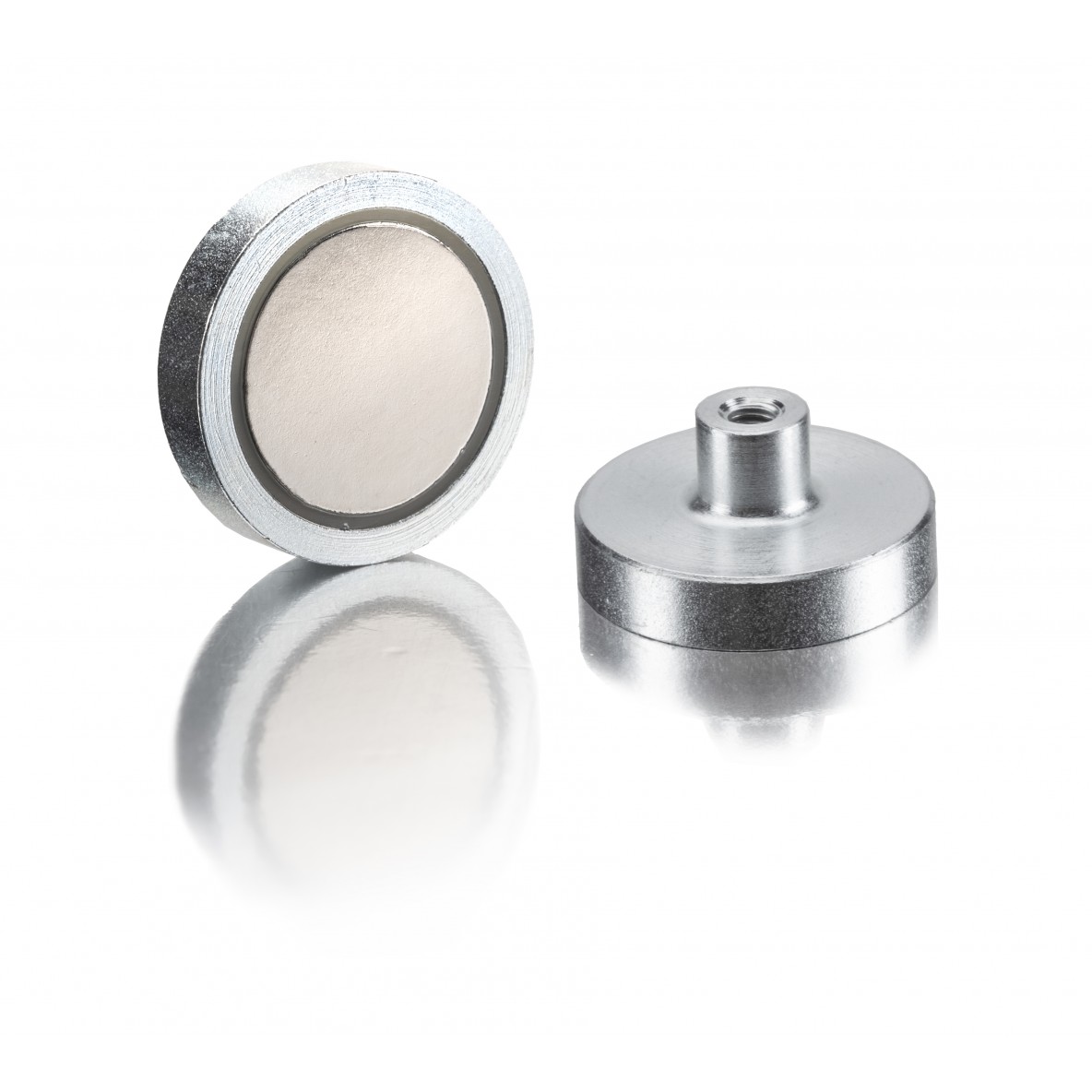 Neodymium Iron-Boron pot magnets with threaded hole